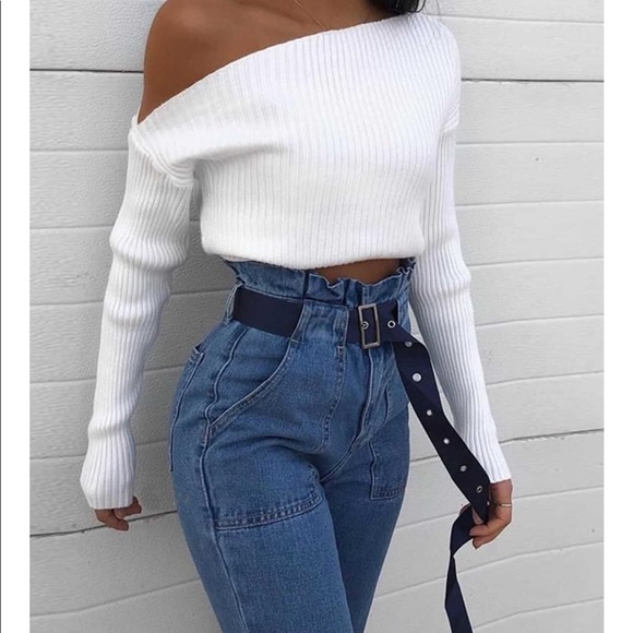 Off The Shoulder Knitted Top - Picture 1 of 4